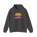 Gold Hoops & Lip Gloss Hoodie — Retro Pink & Gold Graphic Pullover
